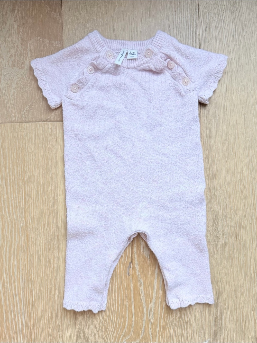 Janie and Jack Soft Pink Baby One-Piece Romper